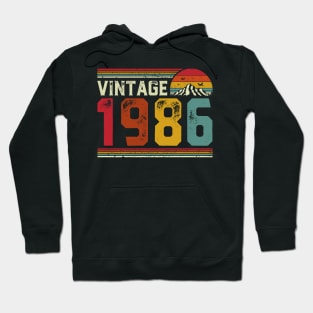 Vintage 1986 Birthday Gift Retro Style Hoodie